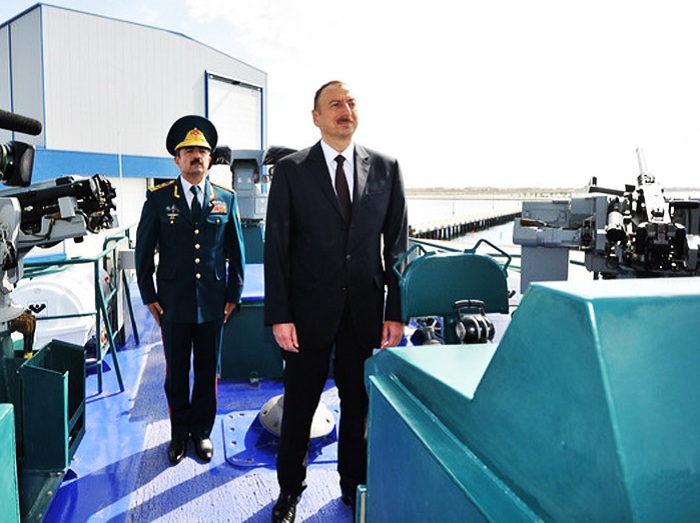 President Ilham Aliyev reviewed a new border guard ship of the Coast Guard of the State Border Service